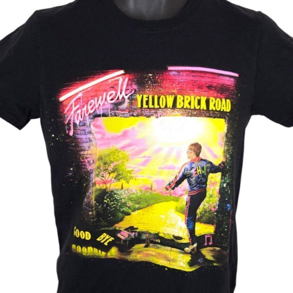 Elton John T Shirt Mens Size Small Black 2019 Farewell Yellow Brick Road Tour